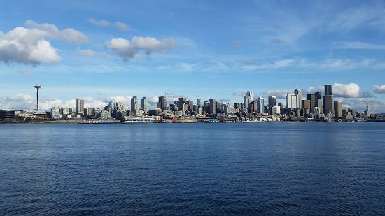 The Seattle skyline pictured from across the river
